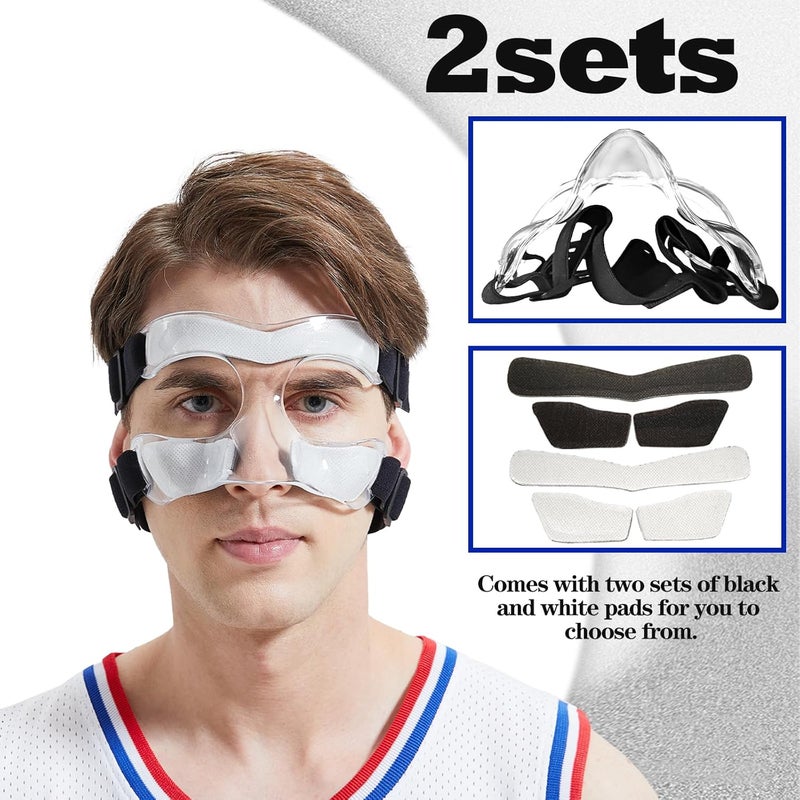 LENASETH Nose Guard for Broken Nose Adjustable Basketball Baseball Softball Face Guards Face Shield Masks for Adults and Teenagers Sports Training Nose Guard Protects Nose and Face from Injury - Image 3